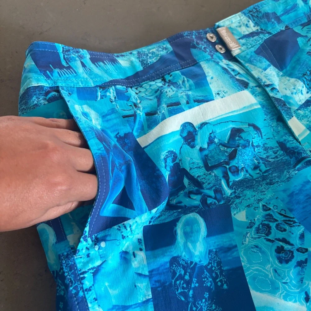 NEW Vilebrequin Men M Swim Trunk Short Flat Belt Luxury Resort Vacation Euro Art